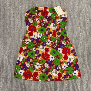 NWT Peppermayo Petit Fleur Tube Mini Dress In 70’s Floral Women’s Sz 4